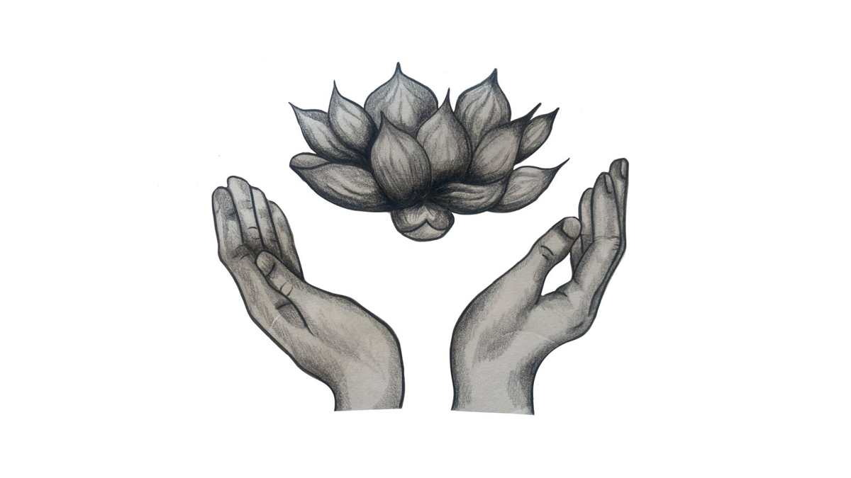 Open Hand lotus and hands emblem