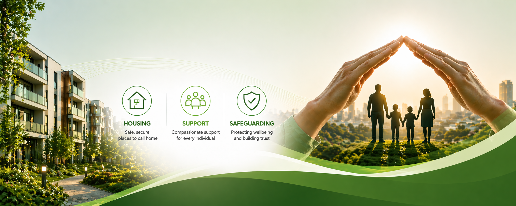 Housing, Support and Safeguarding — safe, secure places to call home, compassionate support for every individual, and protecting wellbeing
